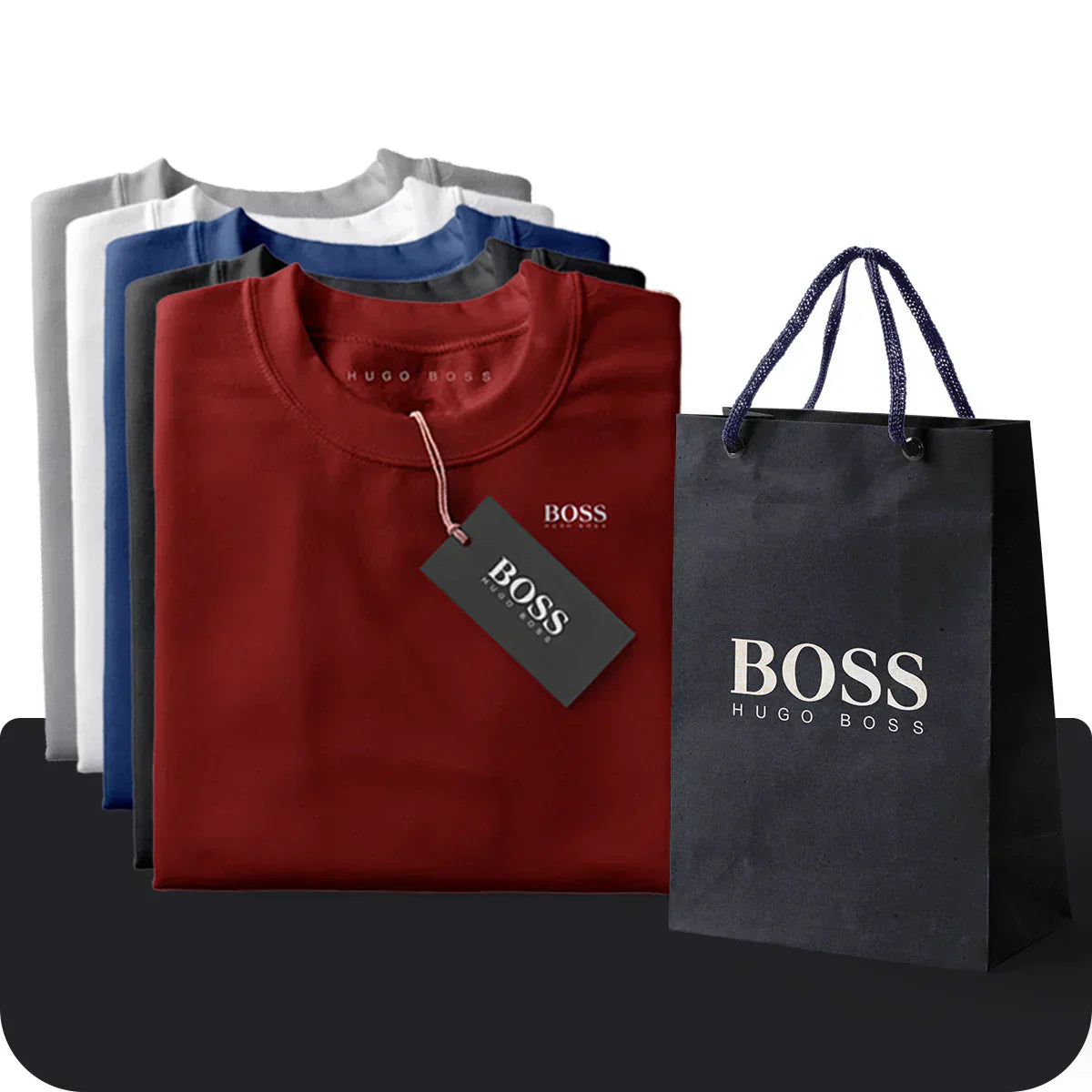 5 Hugo Boss T-Shirts Kit - Pay for 3, Get 5